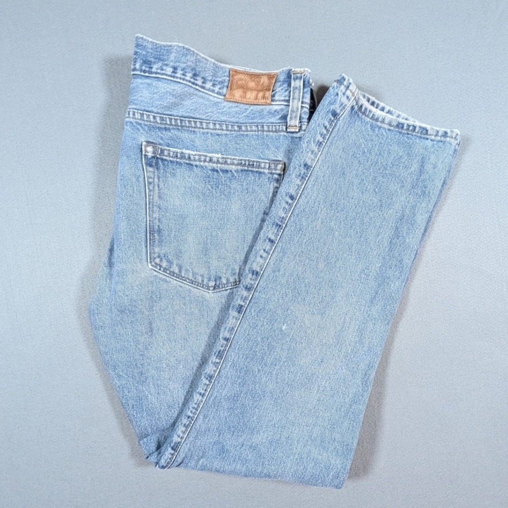 J. Crew 770 Straight Jeans Mens 35x32 Blue Kaihara Denim Light Wash Button Fly